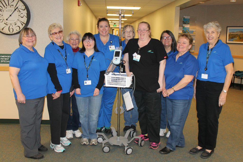 Auxiliary volunteers in the center of the hospital at Valor Health in Emmett, Id